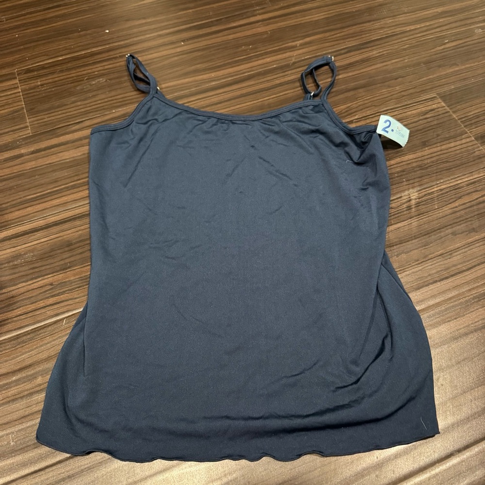 KALE BOB Navy Blue Strappy Cami Camisole Tank Top Size Large NWT